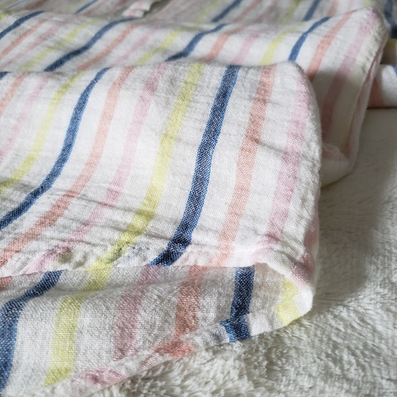 Splendid Linen Blend Button Front Midi Dress in Picnic Stripe - Picture 12 of 16